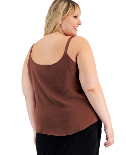 Bar Iii Plus Size Scoop-Neck Camisole, Created for Macy's - Gaucho Brown size 3x - Image 2