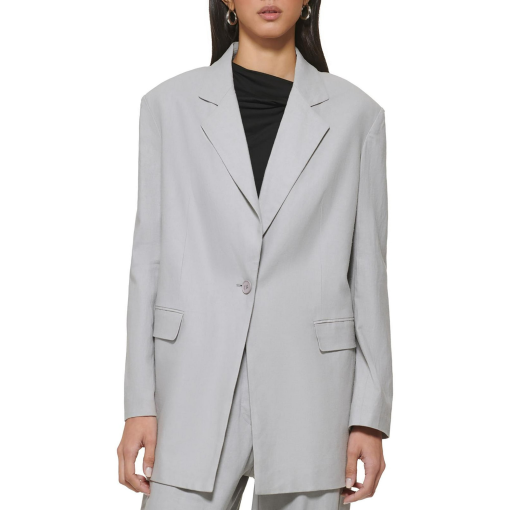 DKNY Womens Linen Business Two-Button Blazer size XL