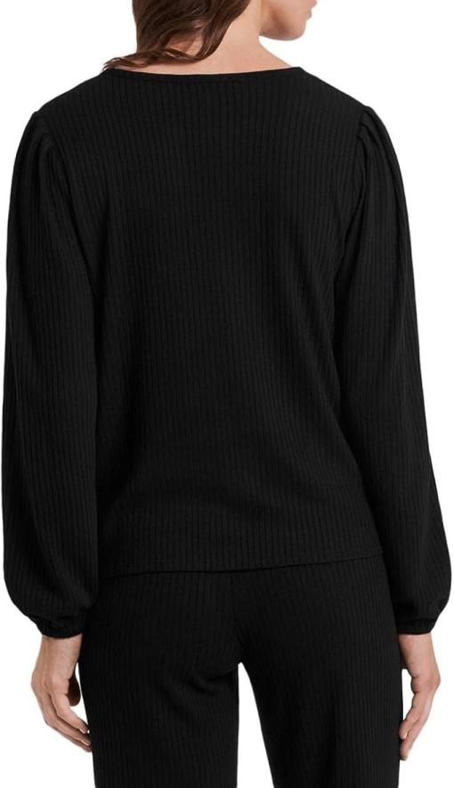 Vince Camuto Rib Balloon Sleeve Sweater, Size Xx-Large in Rich Black at Nordstrom - Image 2