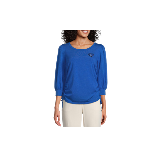 Karl Lagerfeld Paris Women's Ruched Top - Blue - Size XL