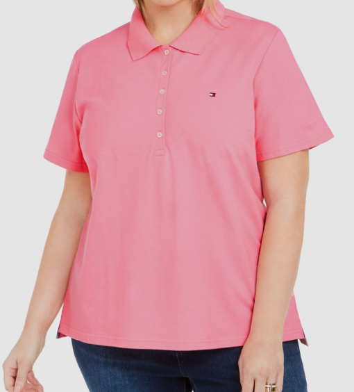 Tommy Hilfiger Plus Size Short-Sleeve Polo Shirt - Peony Size 2XL