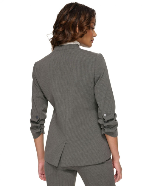 Calvin Klein Gray Pinstripe Blazer Size 16 - Women's Suit Jacket - Image 2