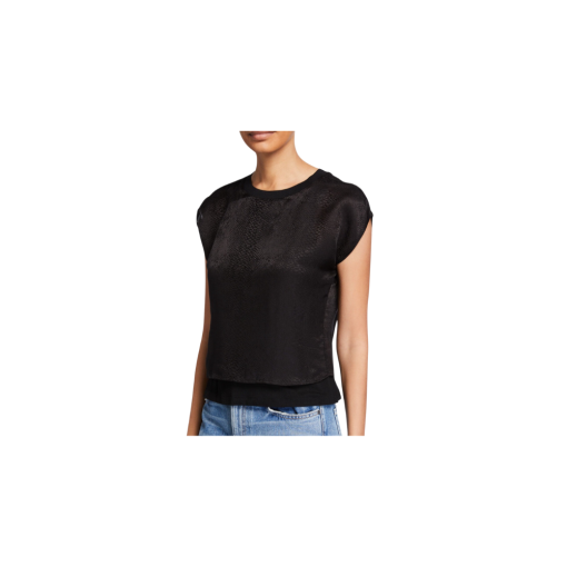 Chelsea And Walker Python Silk Jacquard Layered Tee black 2