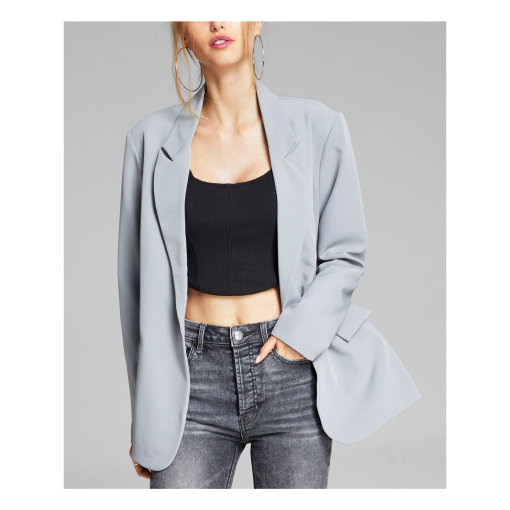 And Now This Women's Oversized Blazer - Grey XL