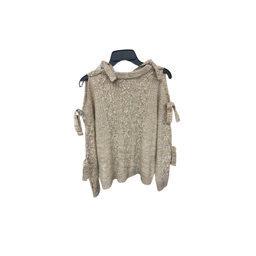 project // NADAM XS Beige Cold Shoulder Sweater - Women's Knitwear - Image 2