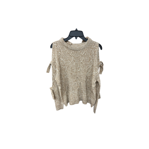 project // NADAM XS Beige Cold Shoulder Sweater - Women's Knitwear