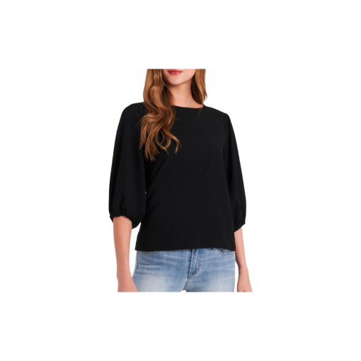 Vince Camuto Women's Puff Sleeve Knit Top - Rich Black size S