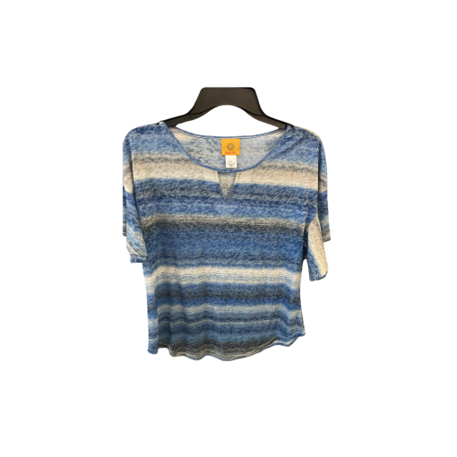 Ruby Rd Blue Striped Top XS - Women's Blouse