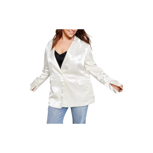 AND Now THIS Ivory Satin Blazer Plus Size 3X - Women's Jackets