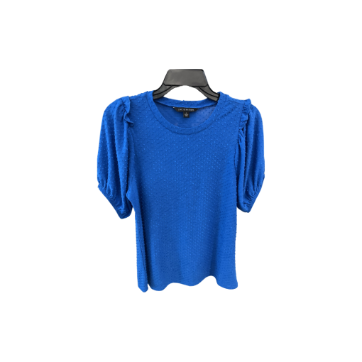 Zac & Rachel Blue Puff Sleeve Top - Size M - Women's Blouse
