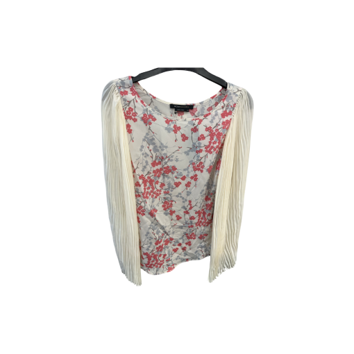 BCBGMAXAZRIA Ivory Floral Blouse XS - Women's Tops