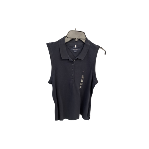 Tommy Hilfiger Sleeveless Polo Shirt Black Medium - Women's Top