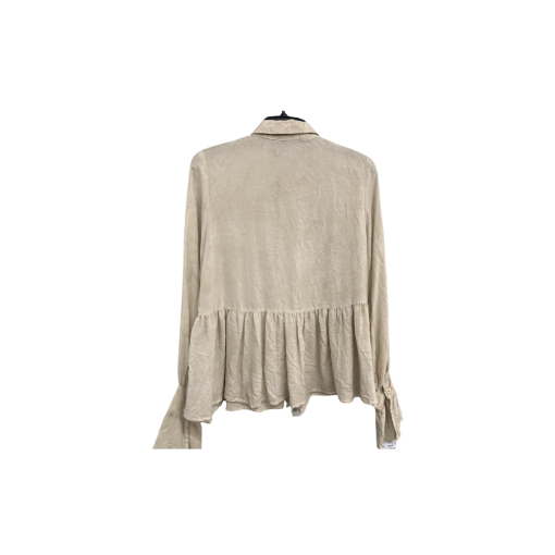 CAARA Beige Blouse Size S - Women's Button Down Shirt - Image 2