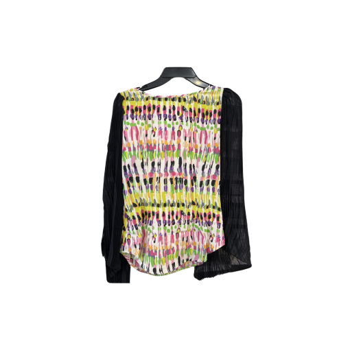 BCBGMAXAZRIA XS Black Sleeve Print Blouse - Women's Top - Image 2