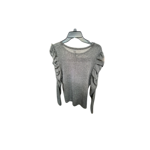 Silver Puff Sleeve Top - Size S - Women's Blouse - Party Wear - Image 2