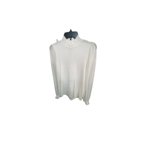 Calvin Klein White Mock Neck Blouse - Women's Top - No Size