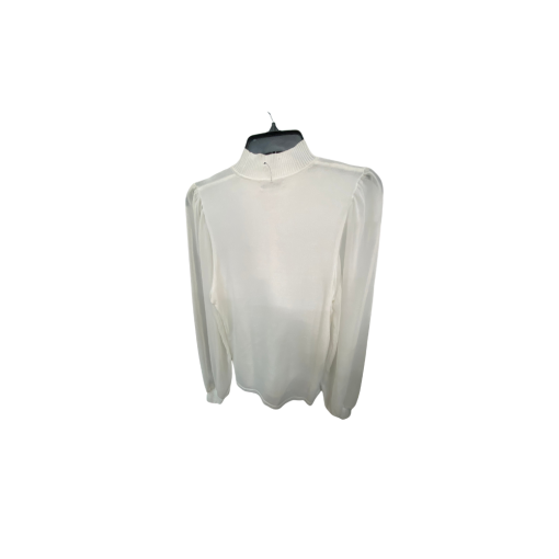 Calvin Klein White Mock Neck Blouse - Women's Top - No Size - Image 2