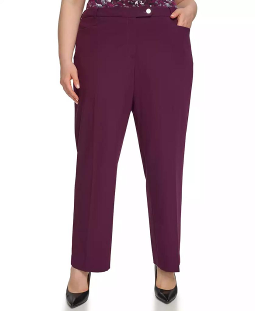 Calvin Klein Plus Size Purple Straight Leg Pants - Work Trousers 16W