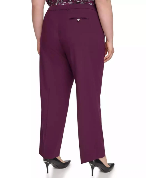 Calvin Klein Plus Size Purple Straight Leg Pants - Work Trousers 16W - Image 2