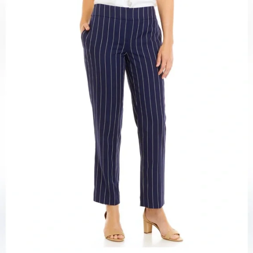 Kasper Navy Pinstripe Pants Plus Size 18W Women's Dress Pants