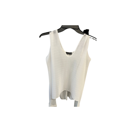 HALSTON White Sleeveless Blouse Size S - Women's Tank Top