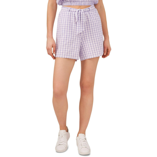 Riley & Rae Purple Gingham Shorts - Small - Women's Summer Shorts