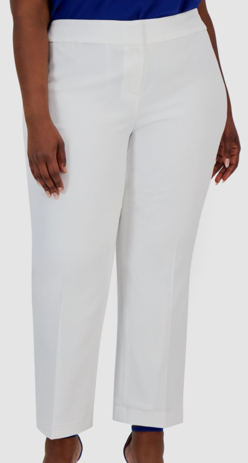 KASPER White Plus Size Straight Leg Dress Pants - 18W - Workwear