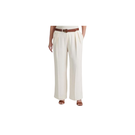 LAUREN Ralph Lauren Cream Wide Leg Pants Plus Size 16W - Women's Trousers