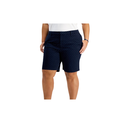 Tommy Hilfiger Plus Navy Polka Dot Bermuda Shorts 18W - Women's Shorts