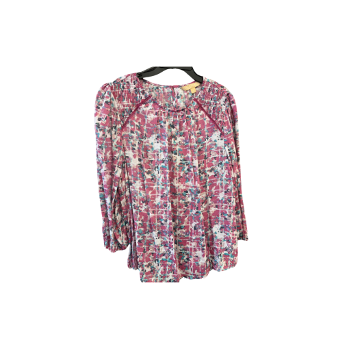 HOPE & HARLOW Floral Blouse M Pink Long Sleeve Top