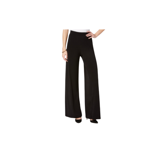 NY Collection Petite Black Palazzo Pants - Women's Wide Leg Trousers