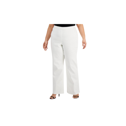 Anna Klein Plus White Wide Leg Pants 24W - Women's Trousers