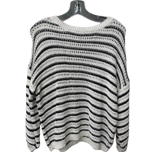 Calvin Klein Striped Sweater Small Black & White Knit Top