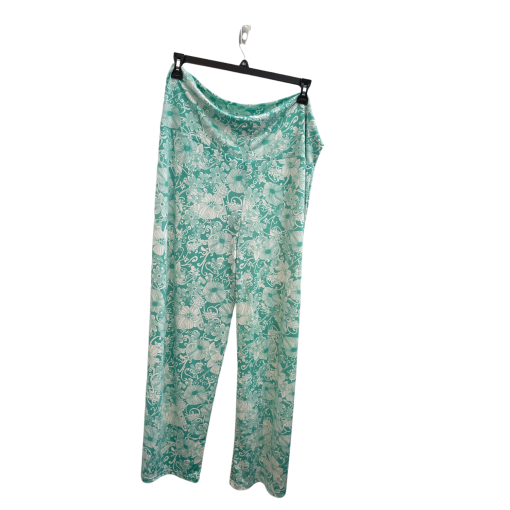 White Mark Floral Print Palazzo Pants - Teal 2XL - Women's Pants - Image 2