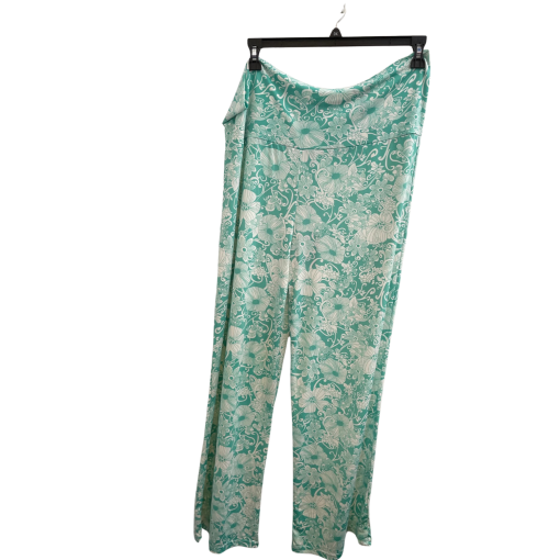 White Mark Floral Print Palazzo Pants - Teal 2XL - Women's Pants