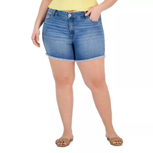 CELEBRITY PINK Plus Size Blue Denim Shorts - 22 - Women's Shorts