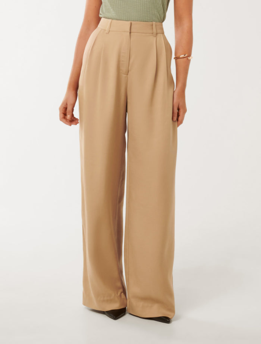 DKNY Plus Khaki Wide Leg Pants 10P - Women's Dress Pants