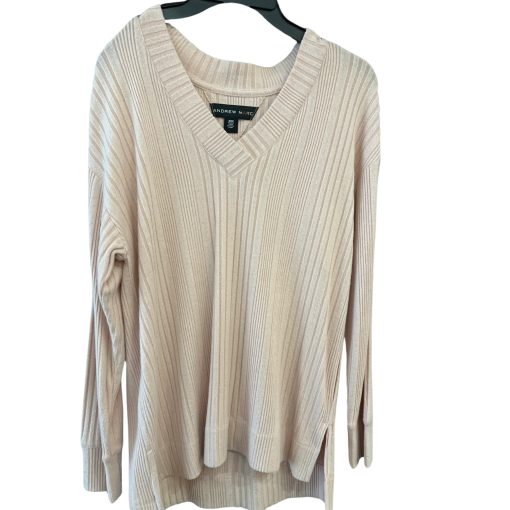 ANDREW MARC Ribbed Knit Sweater - Blush - Size S - Women's Top - Image 2