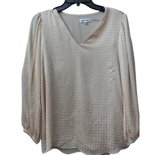 Calvin Klein Blush Blouse XS Long Sleeve Top - Women's Shirts