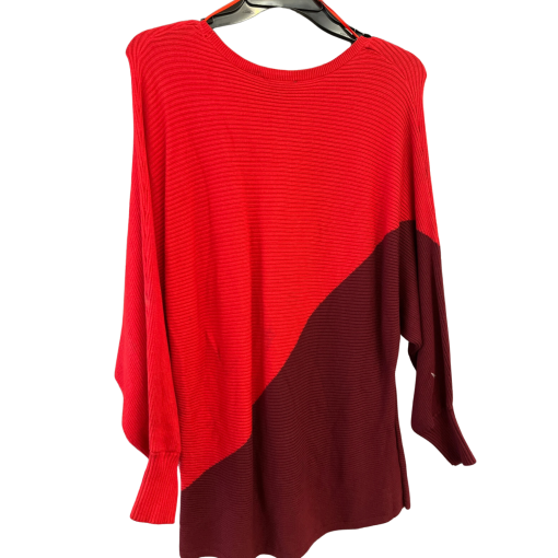 Vince Camuto Red & Burgundy Ribbed Sweater, Size S, Women's Top - Image 2