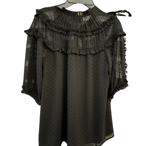 CeCe Black Ruffle Blouse Size S - Women's Tops - Image 2