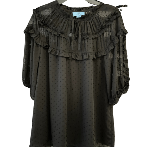 CeCe Black Ruffle Blouse Size S - Women's Tops