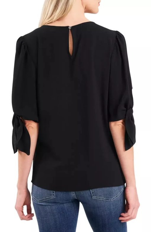 CeCe Black Puff Sleeve Blouse XS - Women's Tops & Blouses - Image 2