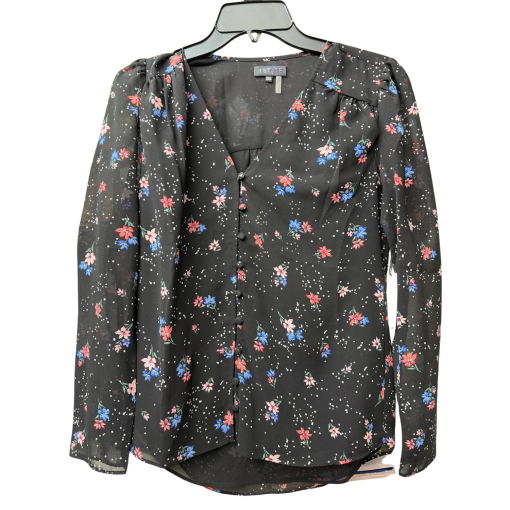 1.STATE Black Floral Blouse XXS - Women's Button Down Shirt