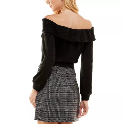 Kingston Black Off-Shoulder Sweater & Skirt Set - Juniors M - Outfit - Image 2
