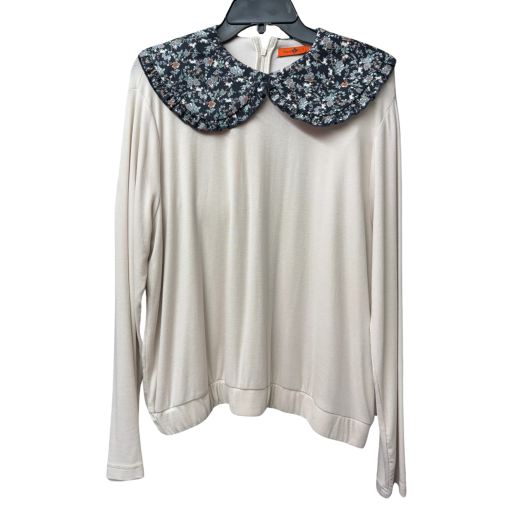 Maple Cliff Cream Floral Collar Top Size 0 - Women's Blouse