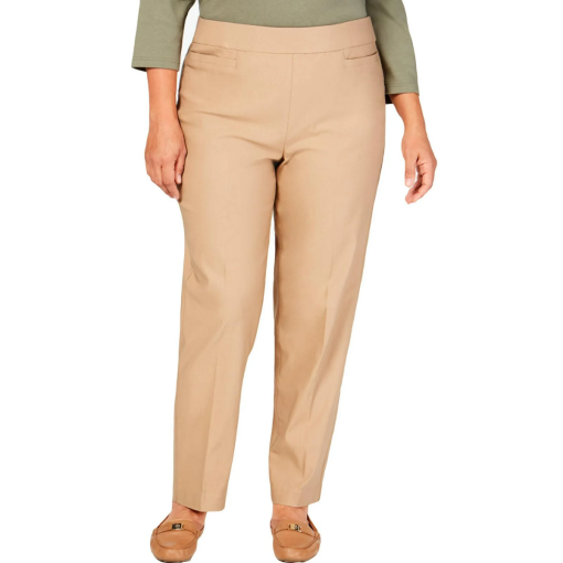 Alfred Dunner Tan Plus Size Pull-On Pants - Tummy Control - 22W