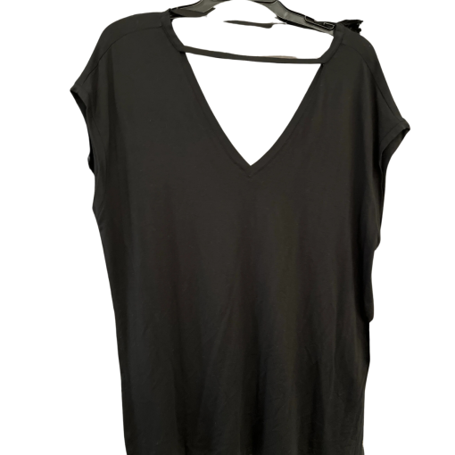 DKNY Active Black V-Neck Tee, Large - Workout Top