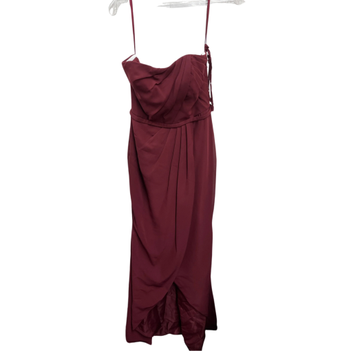 Kleinfeld Burgundy Strapless Formal Gown Size 8 - Bridesmaid Dress