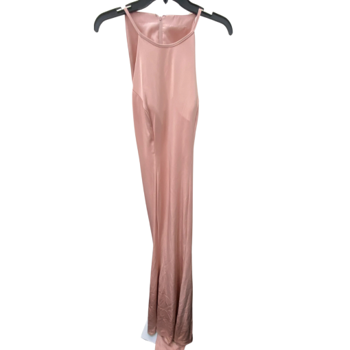 Pink Satin Maxi Dress Size 18 - Evening Gown